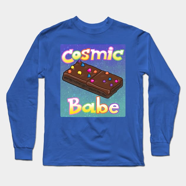 Cosmic Babe (Ombre Background) Long Sleeve T-Shirt by Psych0kvltz